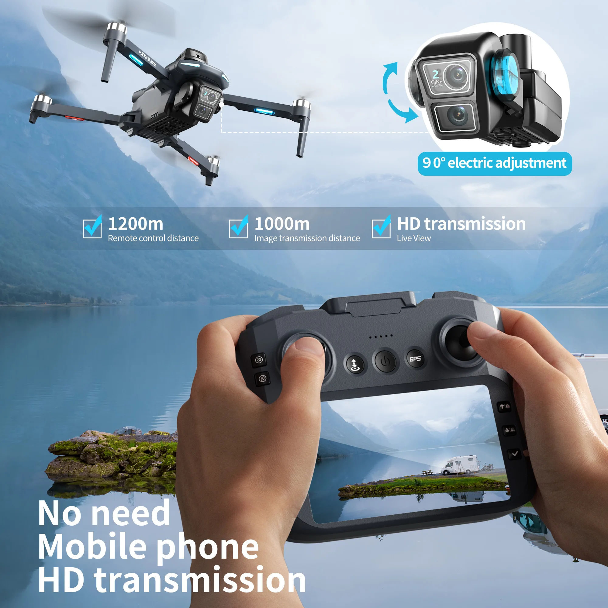 โดรนรุ่น Original XT606 ระดับม - Drone Multispectral บทวิจารณ์และราคา